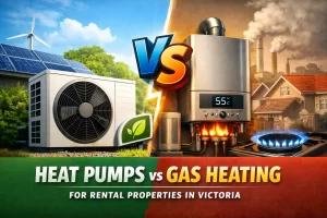 Heat pumps vs gas heating systems comparison for rental properties in Victoria Australia